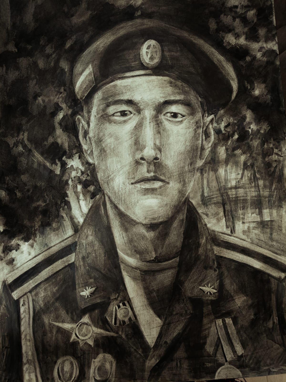 «Служу России», Позднякова Альбина, номинация «Графика», 16-18 лет, преподаватель  Инсебаева Ботакоз Токсановна,  БПОУ «Омский колледж культуры и искусств»